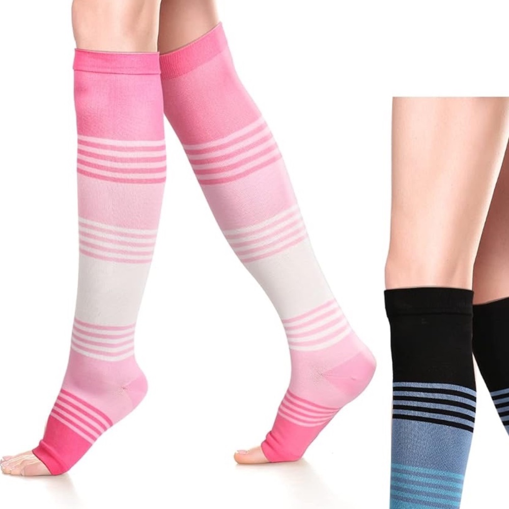 🍀 4 for $24: NWT Open Toe Compression Socks